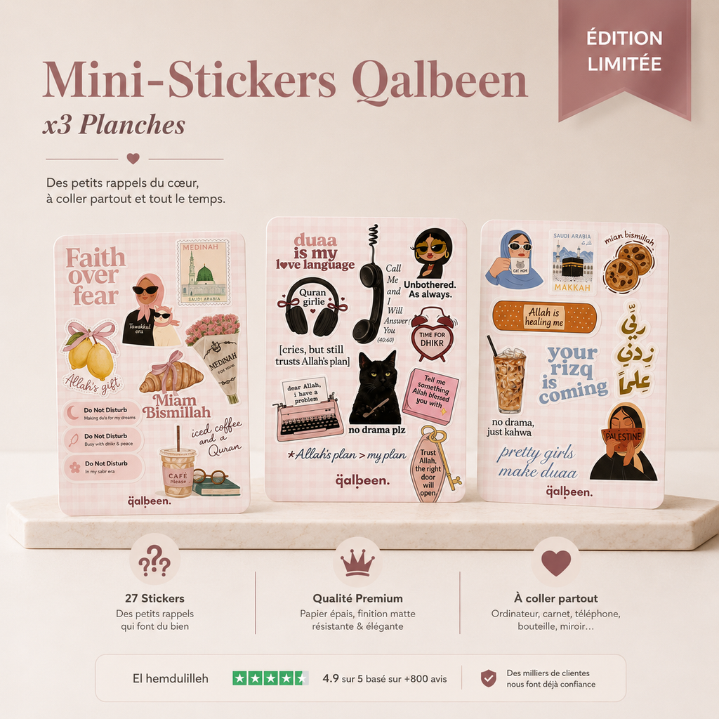Mini-Stickers Qalbeen du moment (x3 Planches)