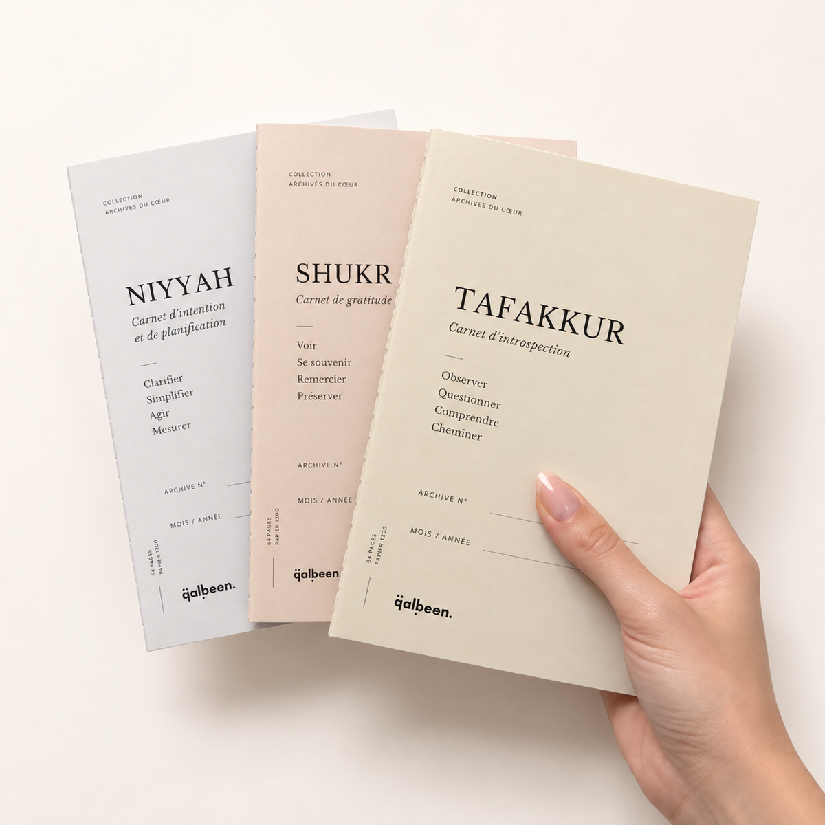 L'Archive · Inserts Niyyah, Shukr, Tafakkur