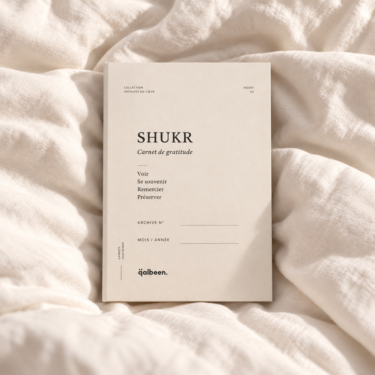 L'Archive · Inserts Niyyah, Shukr, Tafakkur