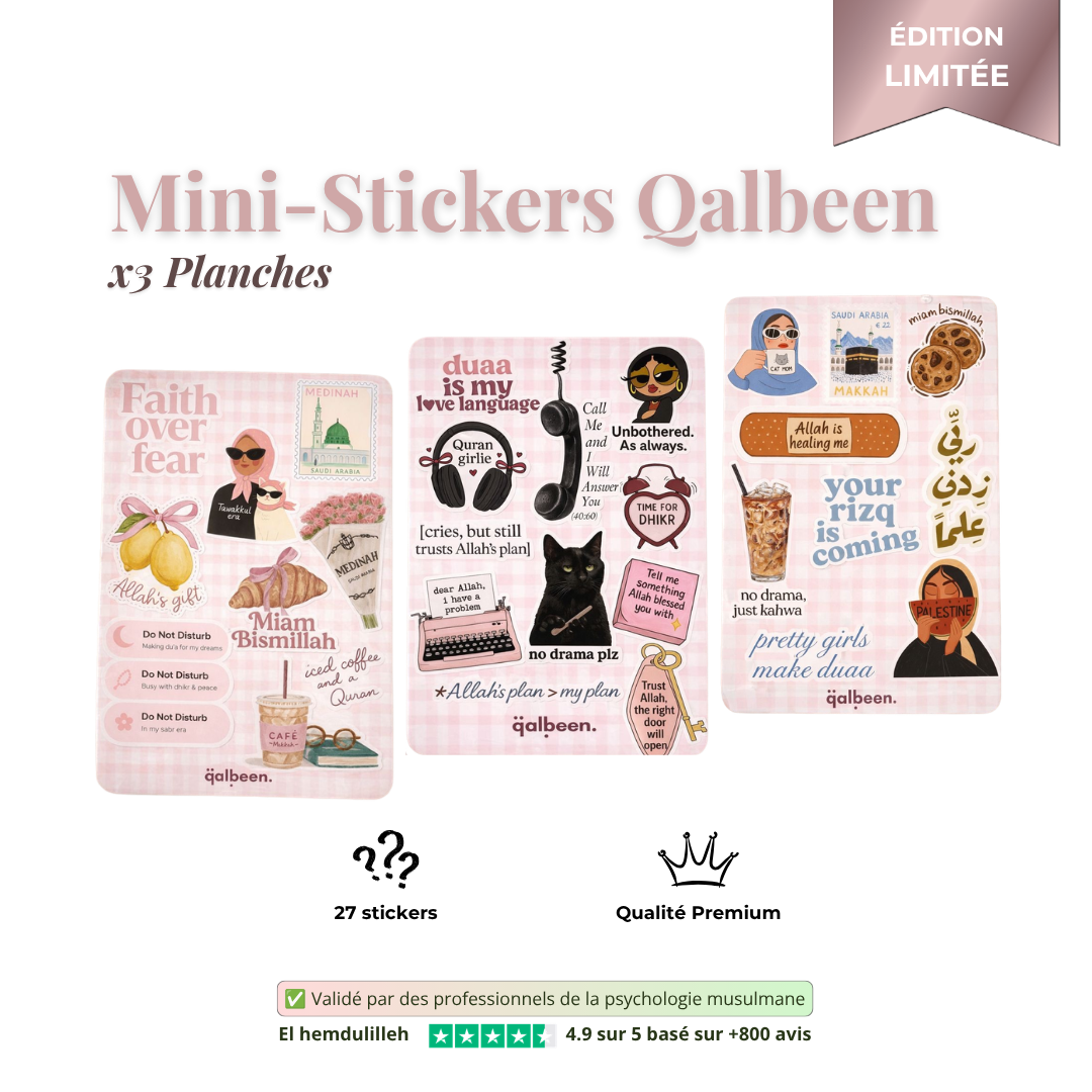 Mini-Stickers Qalbeen du moment (x3 Planches)