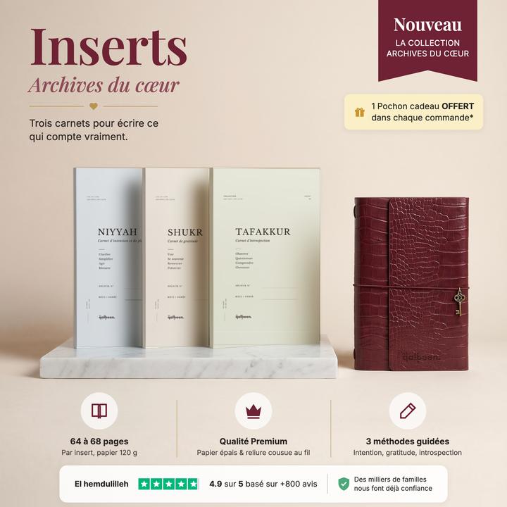 L'Archive · Inserts Niyyah, Shukr, Tafakkur