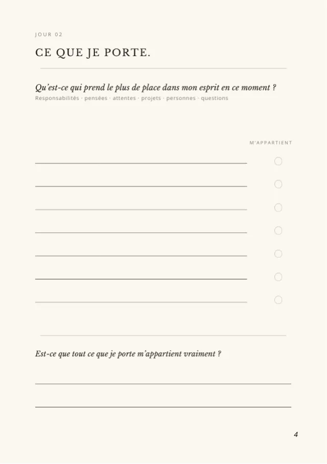 Une autre page de l'insert Tafakkur